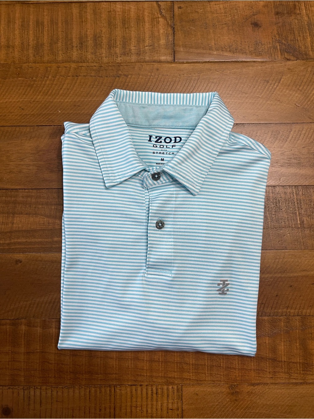 Izod Golf Stretch Thin-Striped Polo, Size M